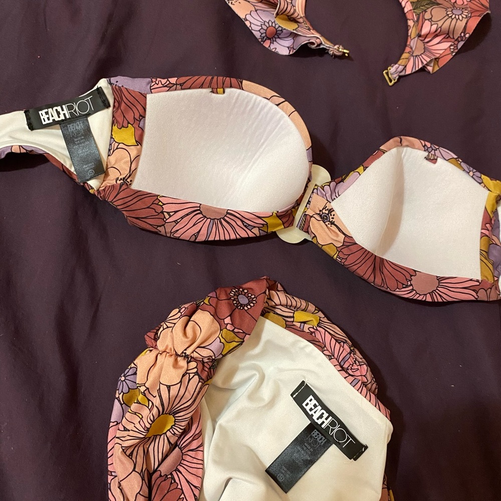 Beach Riot Rita Bikini Set - Marsala Floral - Picture 4 of 7